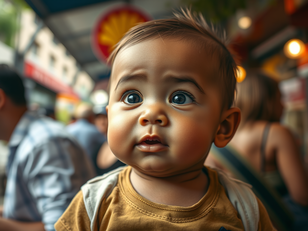 einsames Kind unter so vielen Erwachsenen, von niemanden beachtet, wo sind die Menschen die mir helfen, das Kind sieht sich in Erwartung um