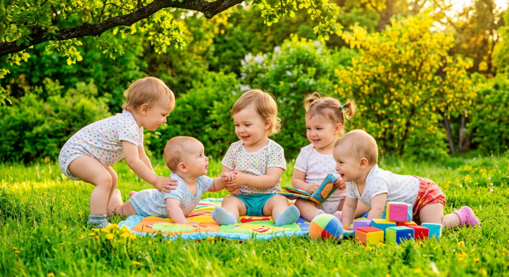 Kinder glücklich und zufrieden